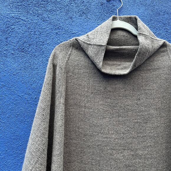 black crane wool and linen blend lagenlook sack dress - Picture 4 of 7